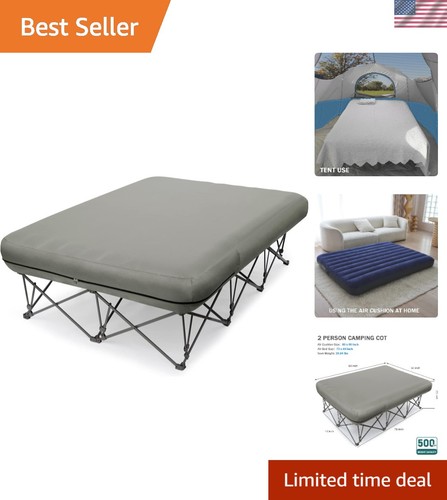 Elevated queen camping bed - camping,